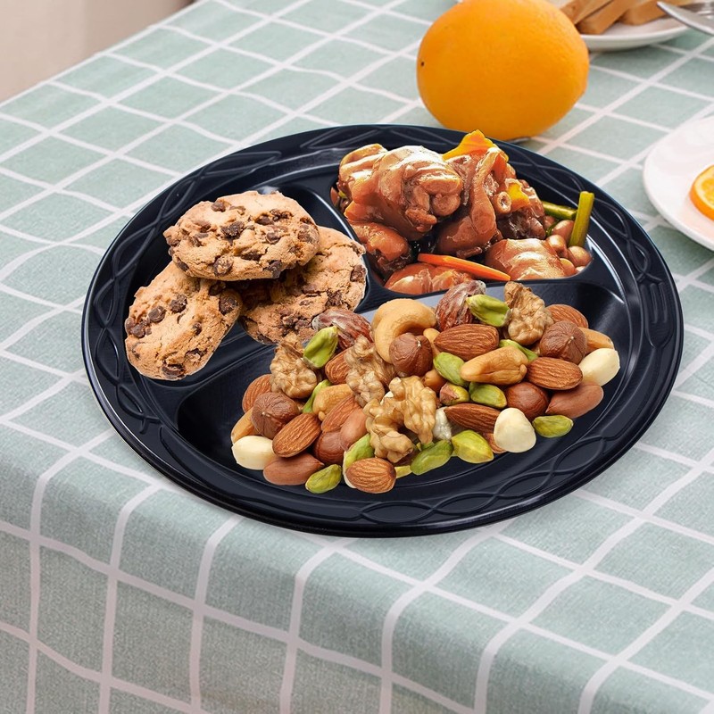 Plastic Plates 10" 150 Pack Shrink Wrap Ready to Use BPA Free Mineral Filled PP gallery