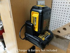 Wall Mount Holder for DeWalt DCB114 40V Charger and 40V Battery Mounts