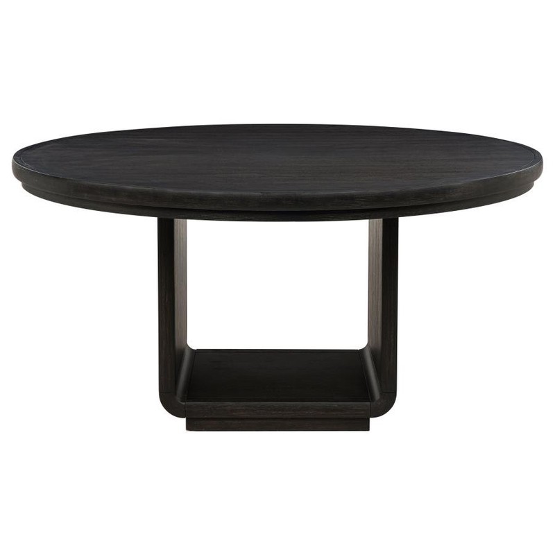 7 PC 60 INCH BLACK DINING TABLE CREAM CHAIRS DINING ROOM FURNITURE SET gallery
