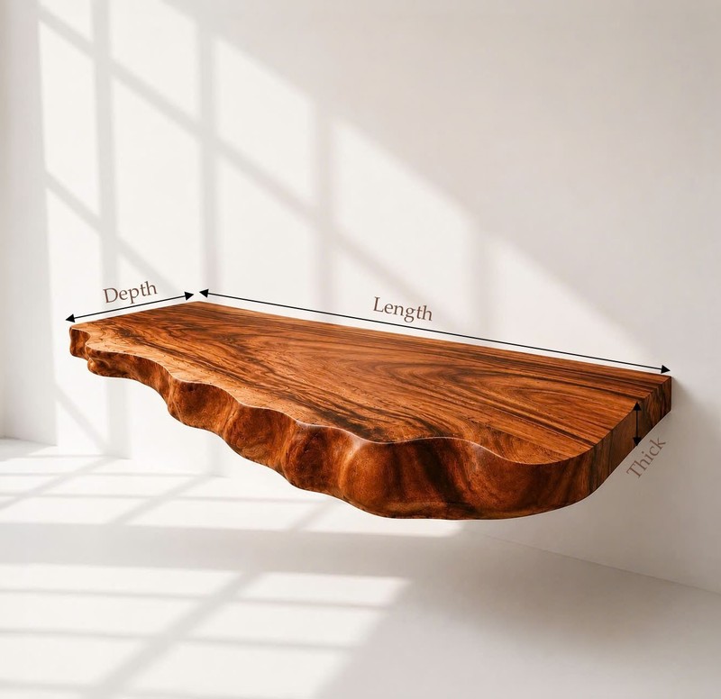 Bathroom Vanity Modern Rustic Solid Wood Live Edge Floating Sink CounterBathroom gallery