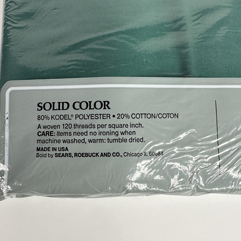 Sears Emerald Green King Flat Sheet Polyester Cotton NIP gallery