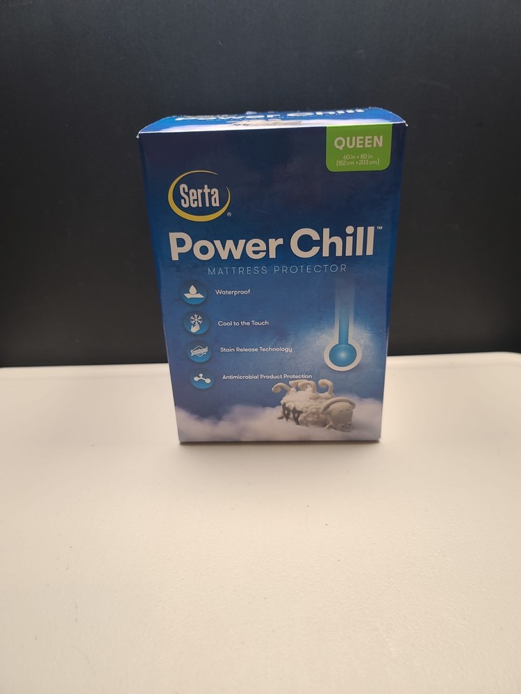 Serta Power Chill Queen Size Waterproof Mattress Cover Protector New In Box