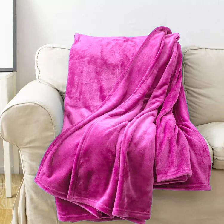 Solid Flannel Throw Plush Cozy Super Soft Blanket: All Sizes Available gallery