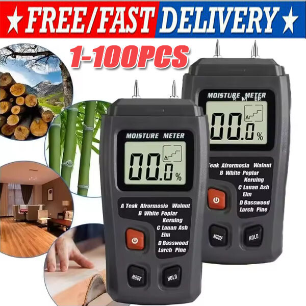 Digital LCD Wood Moisture Meter Detector Tester Wood Firewood Paper Cardboard gallery
