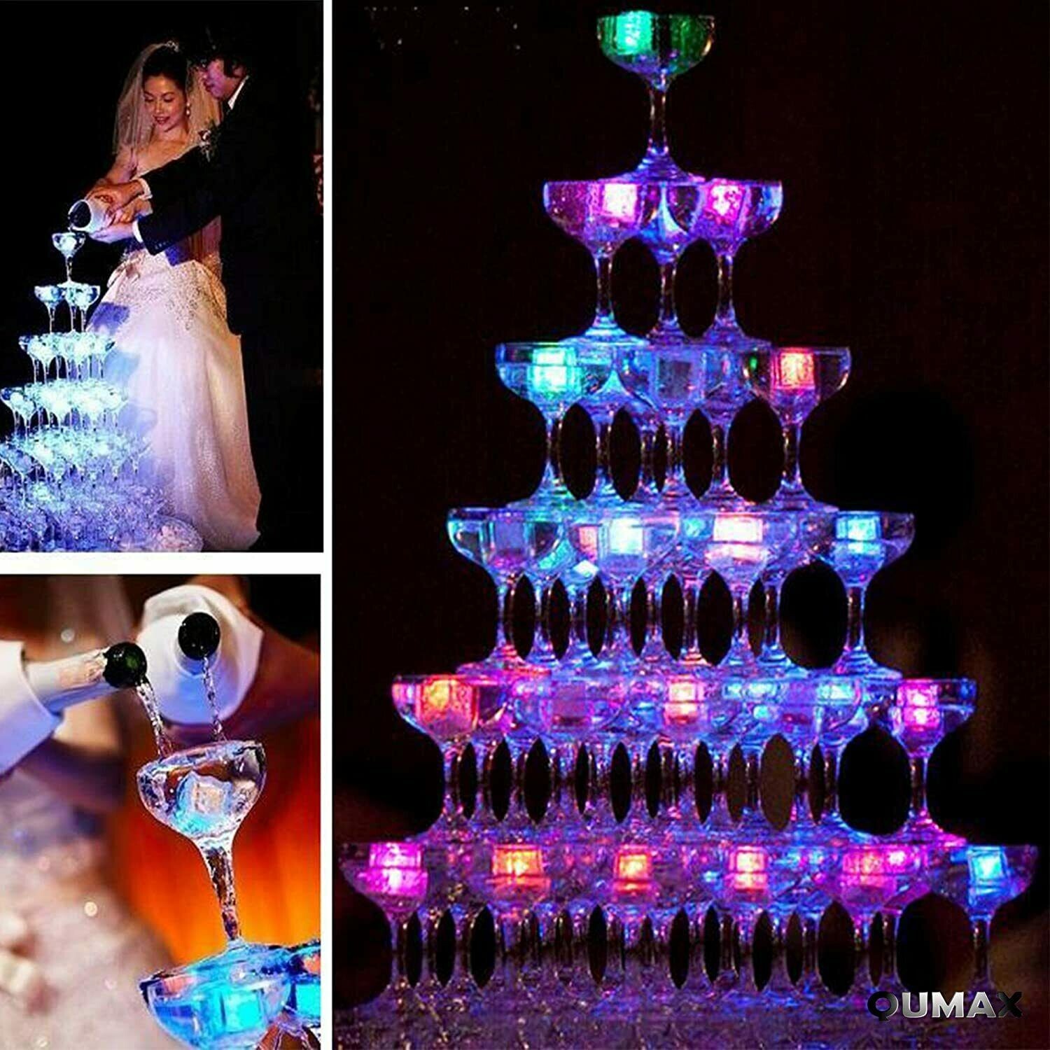 Led Ice Cubes. Drinks, Club Bar Party Wedding Decor Flashing 144 cubs 12 DZ gallery