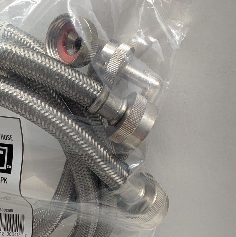 Everbilt 4 ft. Polymer Coated Stainless Steel Washing Machine Connector (2-Pack) gallery