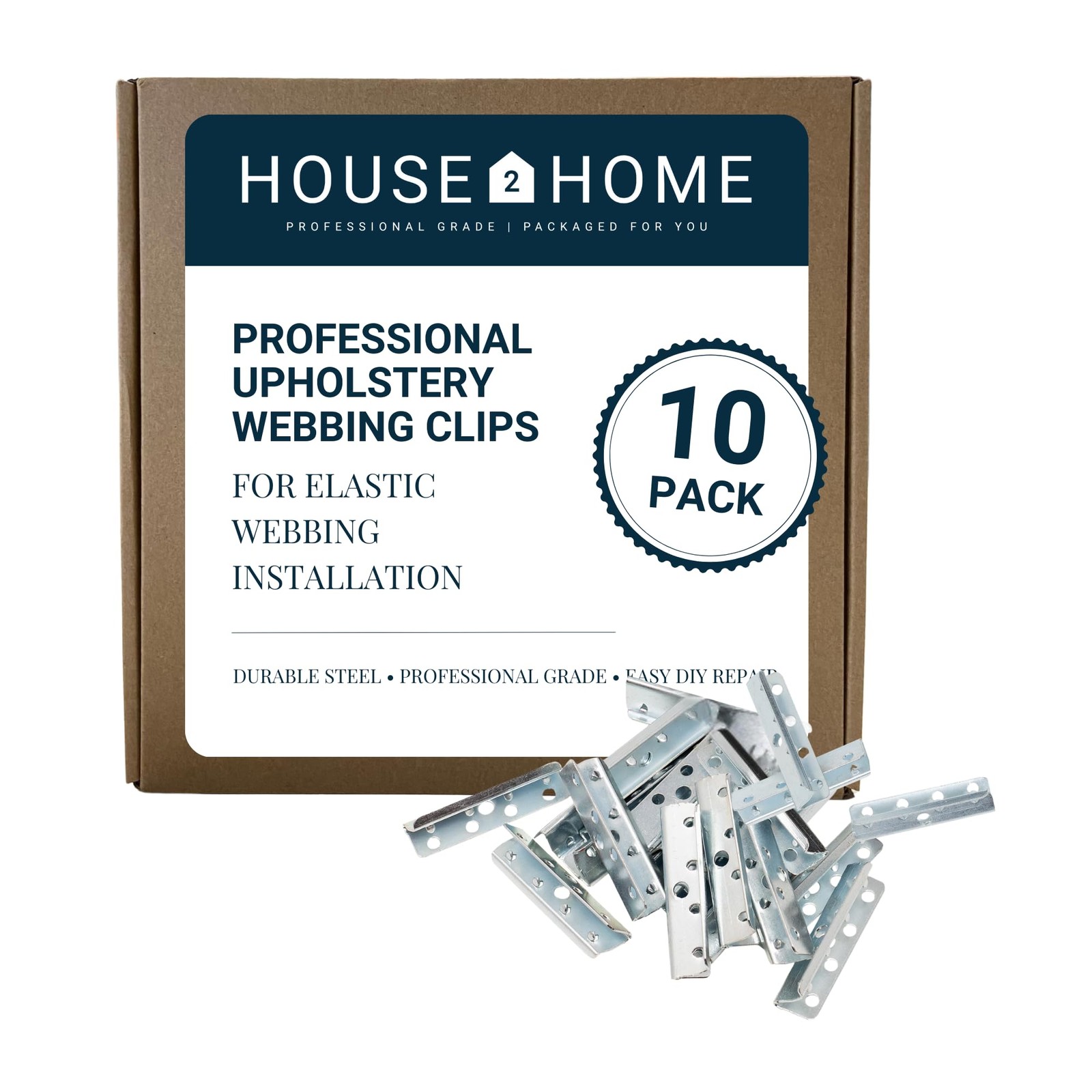 Metal End Clips for Rubber Webbing, Upholstery Repair for Sofa Chair Furnitur... gallery