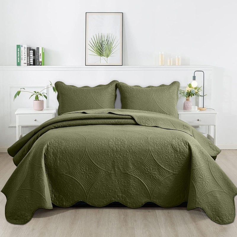 Bedspread Floral Pattern Soft Reversible Coverlet Bedding Set Twin Queen King gallery