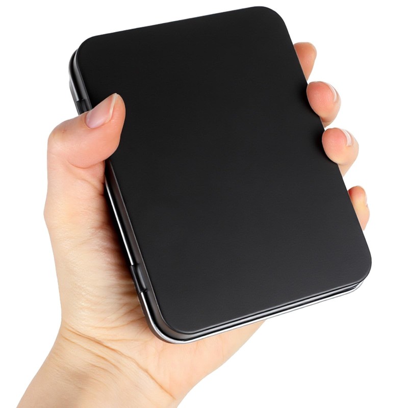Black Rectangular Metal Empty Hinged Tin Container 4.5x3.3x0.87 Inch 16 PCS gallery