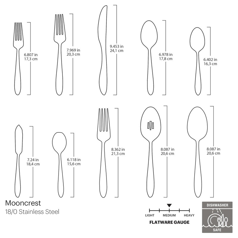 Oneida Mooncrest 65-Piece Flatware Set, Service for 12 Silver gallery