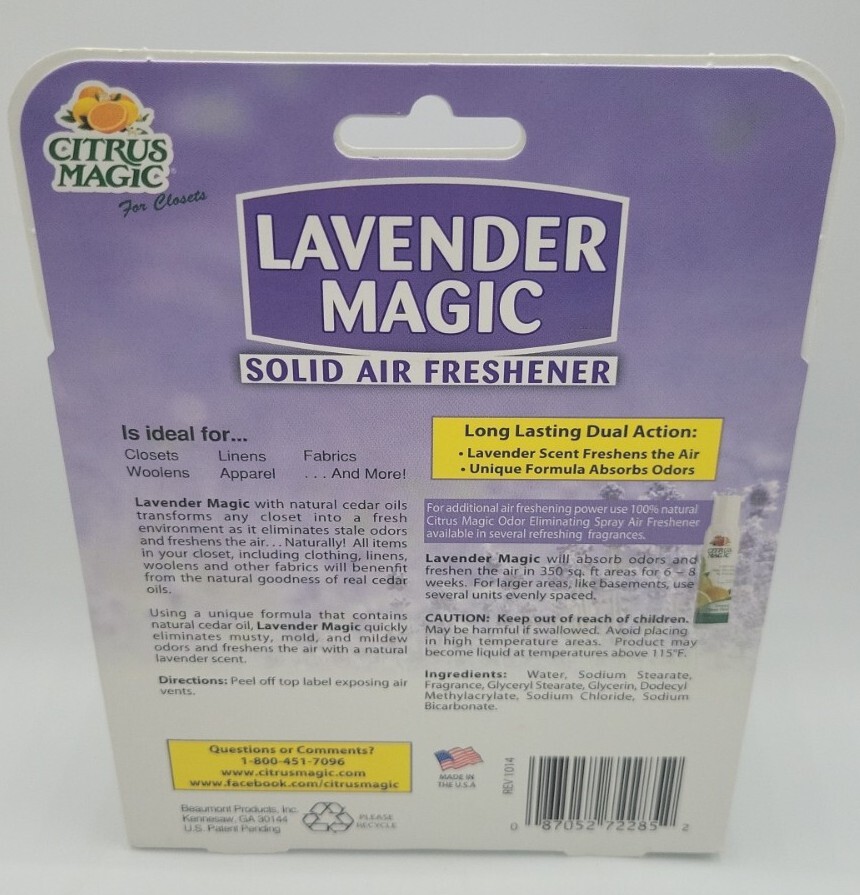 CITRUS MAGIC LAVENDER Burst Solid Air Freshener Odor Absorber ~ Last 8 Weeks 8oz gallery
