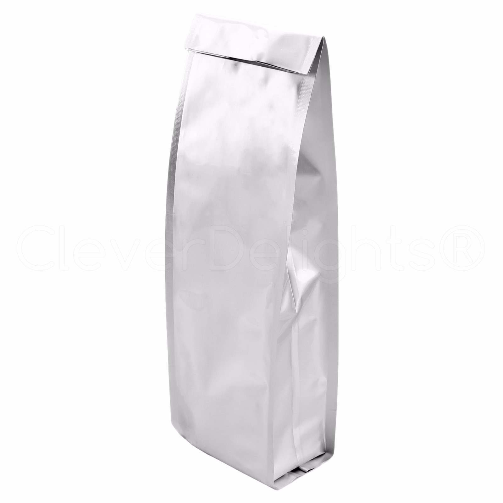 100 Silver Coffee Bags - 1 Pound (16oz) Bag - Heat Sealable Retail Packaging gallery