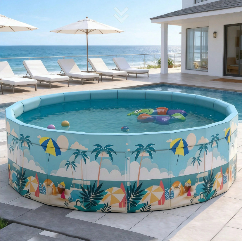 Foldable Swimming Pool Portable Family Backyard Pool No Inflation Required gallery