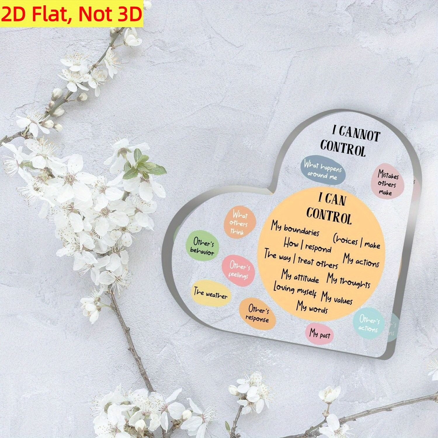 'I Can Control' Mental Health Heart Acrylic Plaque Emotional Regulation Decor gallery