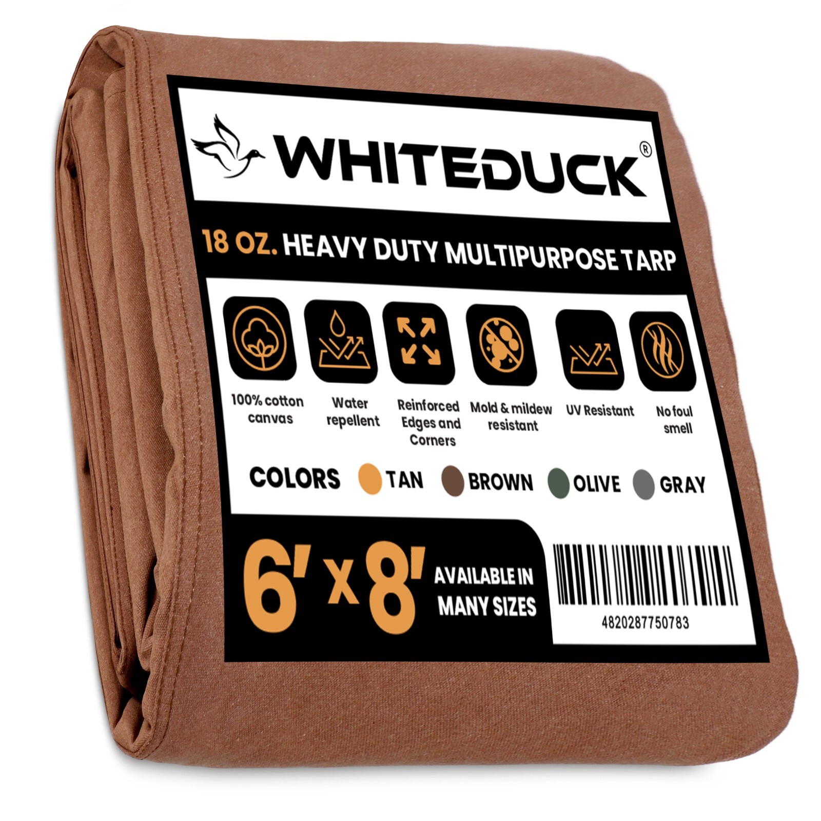 WHITEDUCK Heavy Duty Waterproof Canvas Tarp 18 oz. Industrial and Commercial use gallery