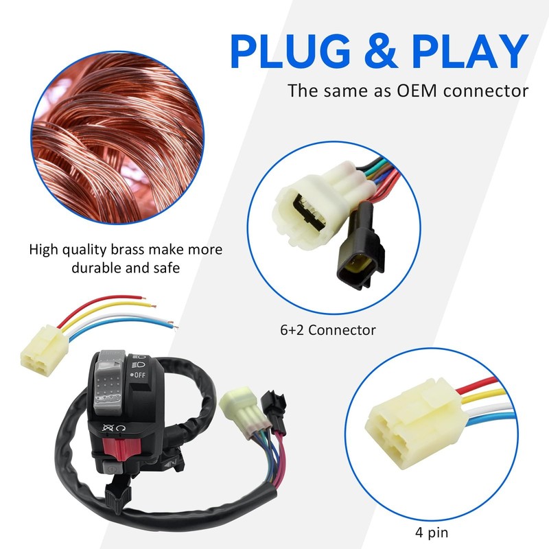 M MATI Start Stop Switch & Starter Solenoid Relay & Plug & Spark for Yamaha Y... gallery