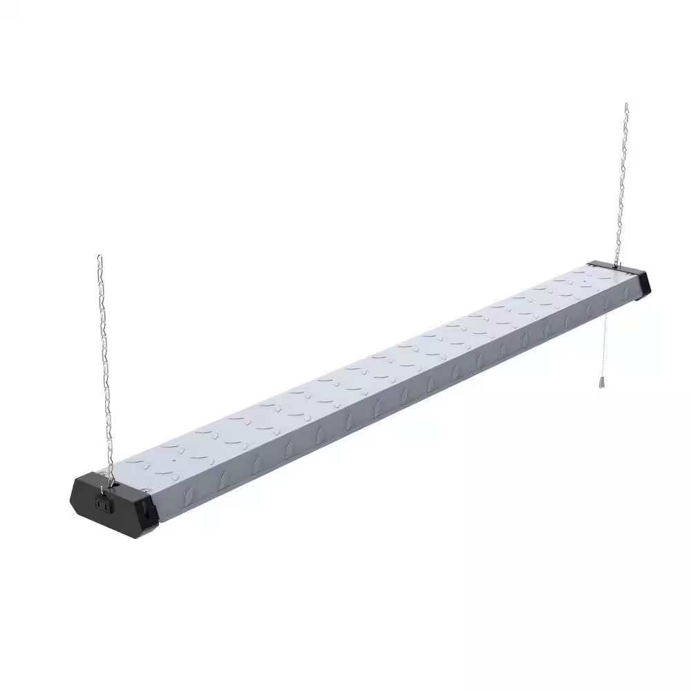 4 Ft. 300-Watt Equivalent Integrated LED Metal Plated Shop Light Pull Chain 4000 gallery