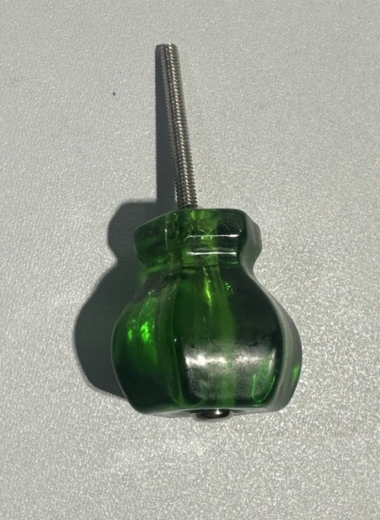 Large Emerald Green Glass Cabinet Knobs Lot Of 8 1.125 In Depression Style gallery
