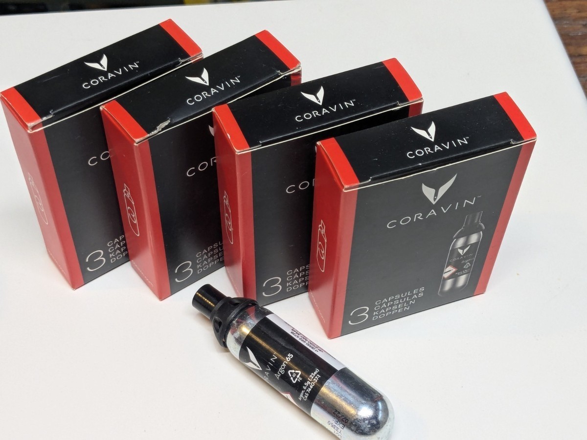 Coravin 1000 Argon Gas Capsules 12 total in 4 packs of 3 gallery