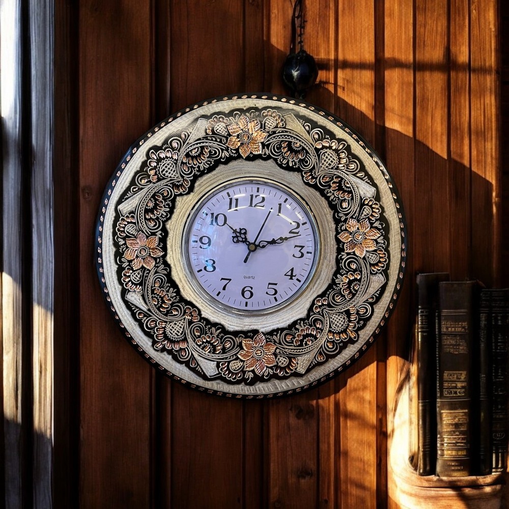 Copper Wall Clock, Wall Art Decor, Handmade Copper Wall Hanging Clock 30cm 12in