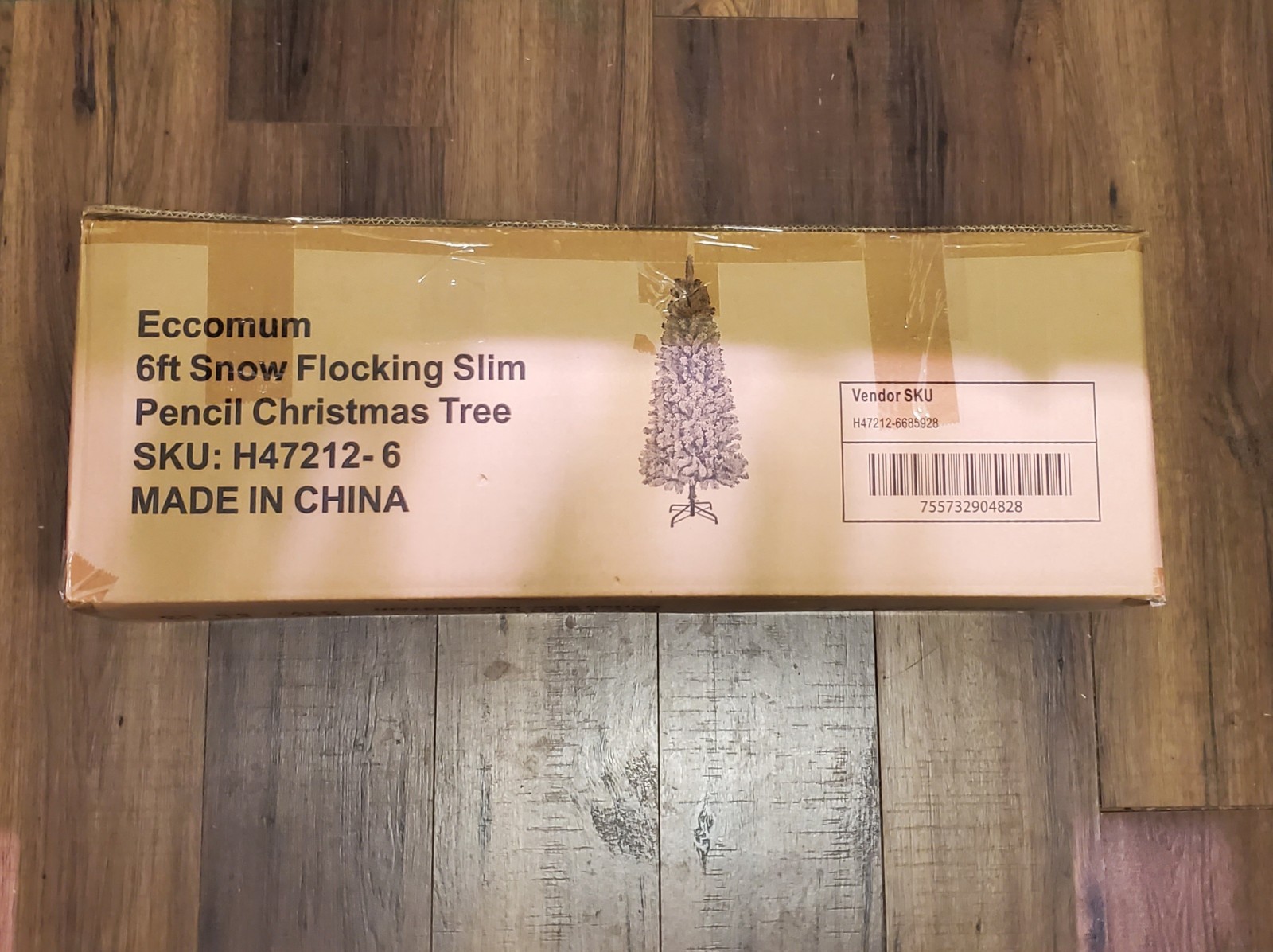 Snow Christmas Tree 6' ft. Flocking Slim Pencil Artificial Holiday Decor 🎄 gallery