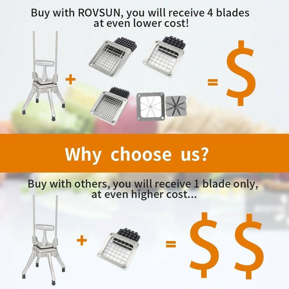 Commercial Vegetable Chopper French Fry Cutter with 4 Blades Potato Slicer gallery