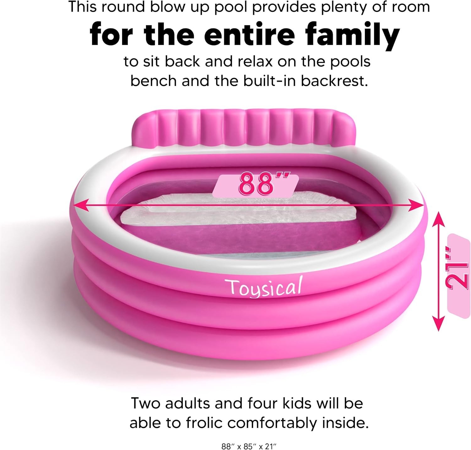 Round Lounge Inflatable Pool with Seats and Backrest for Kids, Family and Adults gallery