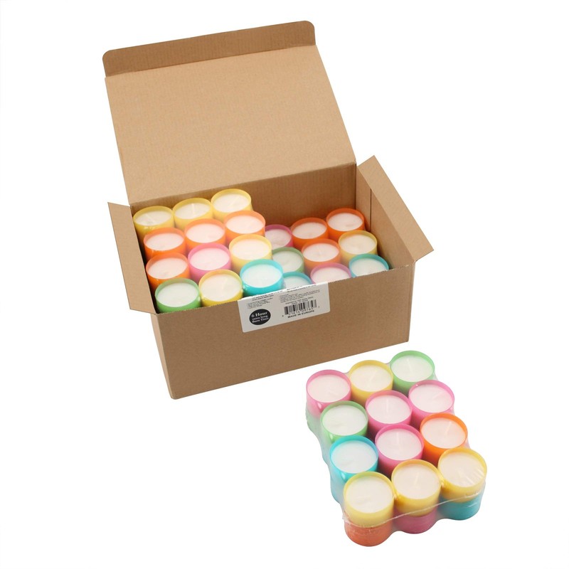 Stonebriar 96 Pack Multicolor Unscented 6 to 7 Hour Long Burning Tea Light Ca... gallery