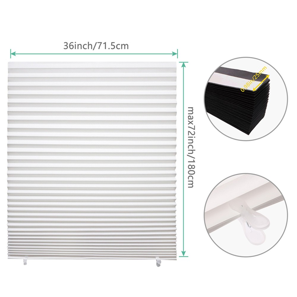 6 Pack Pleated Paper Blinds Adhesive Paper Shades No Tools No Drill gallery