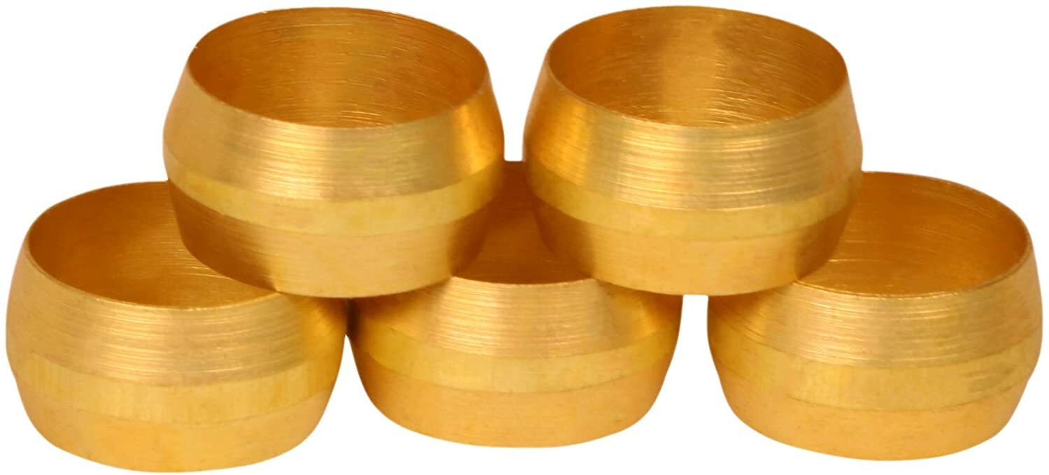 Brass Compression Tube Fittings Potable Sleeve Ferrule 1/4"in-7/8" (10-25 Pack) gallery
