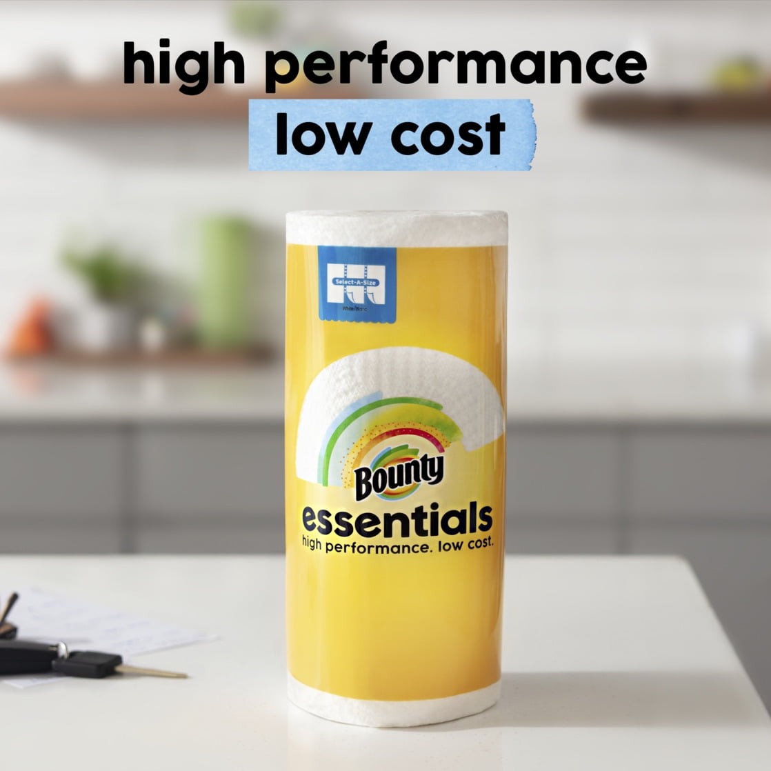 Essentials Select-A-Size Paper Towels, 2 Triple Rolls，White,162 Sheets Per Roll gallery