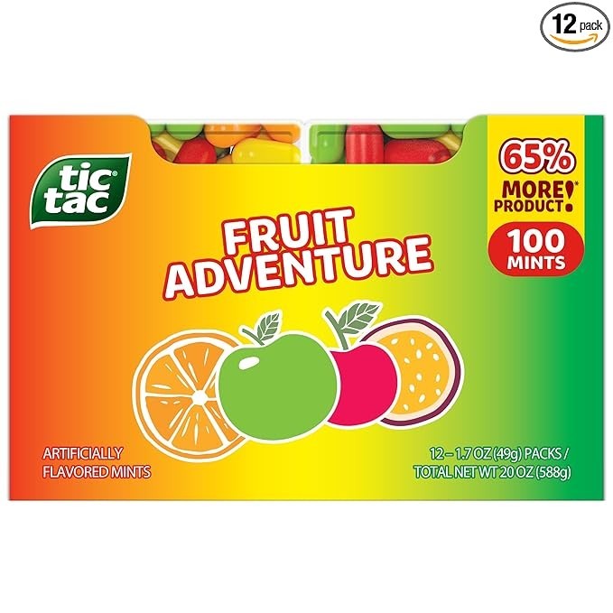 Tic Tac Fruit Adventure Mints, Big 12 Pack, On-The-Go Refreshment, 1.7 oz Each gallery