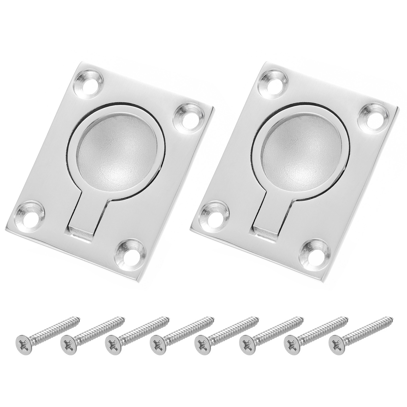 Flush Ring Pull Handle, 2Pcs - 316 Stainless Steel Square Recessed Door Pull gallery