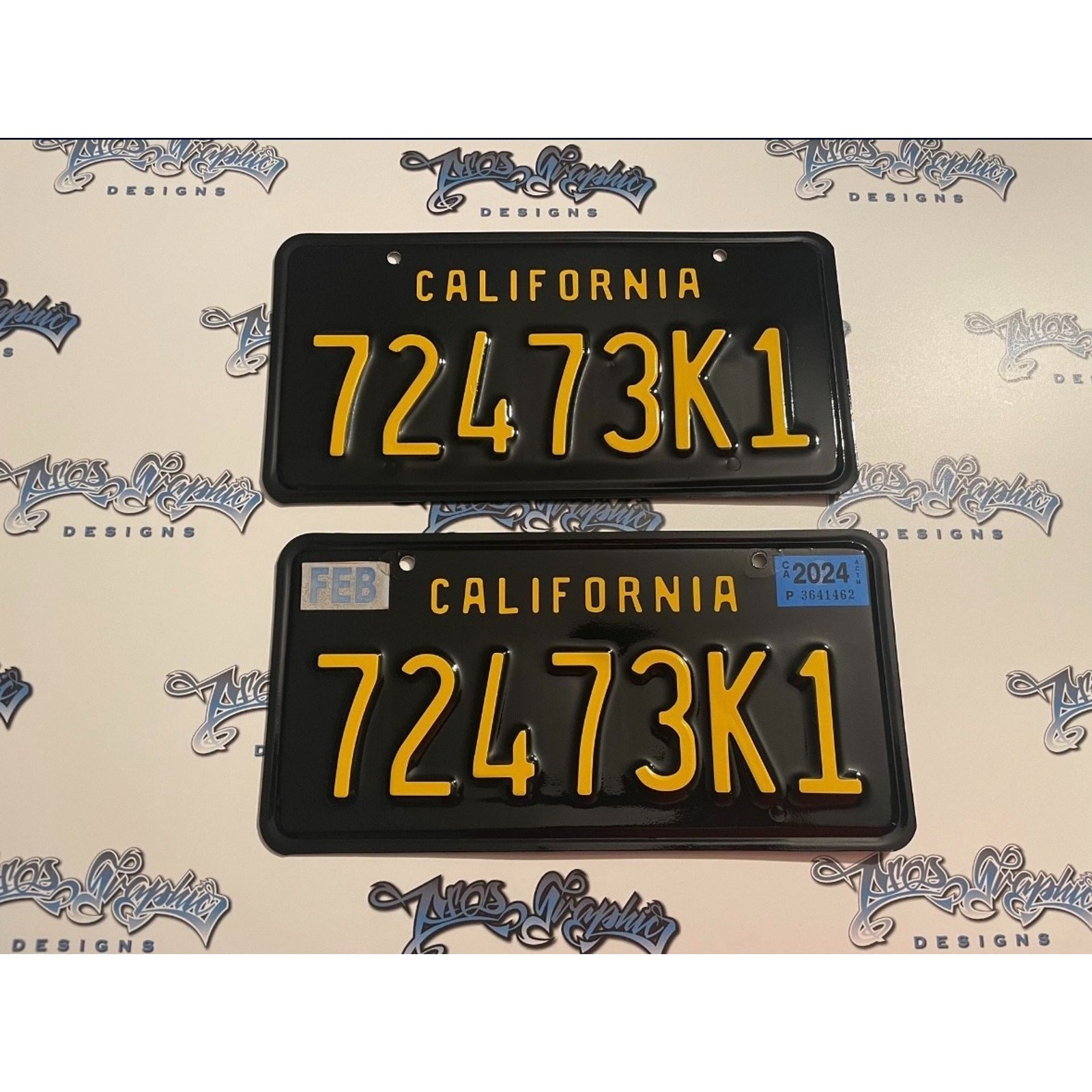 Gloss California Plate Wrap DIY Kit (BLACK AND YELLOW ) KIT 2 PLATES gallery