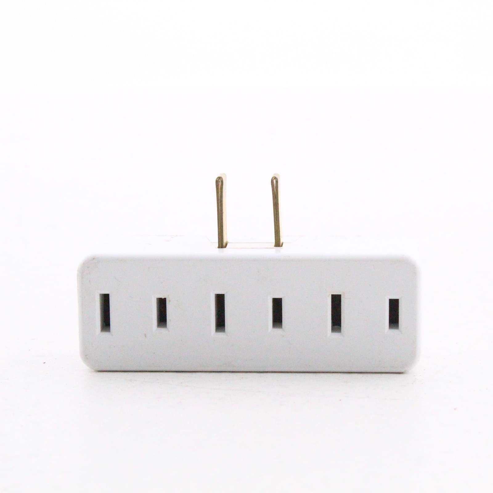 White Adapter Plug-In Triple Tap Outlet NEMA 1-15R 15A 125V 65-W Square Edges gallery