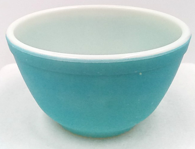 Pyrex Mixing Bowl Nesting Blue Rainbow Primary Color 401 Glass Vintage MCM USA gallery