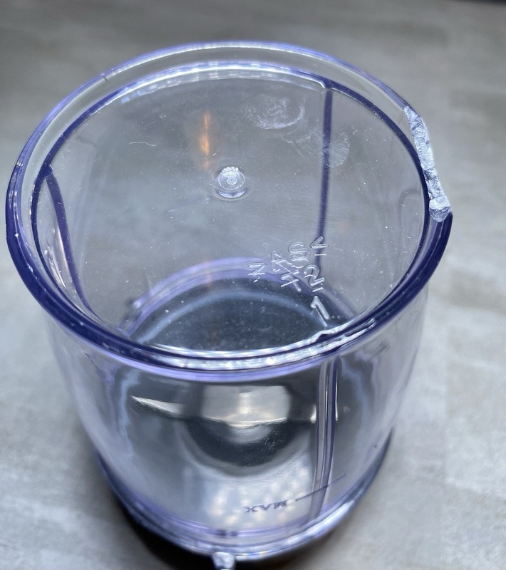 Mini Blender Chopper Cup w/ Blade Base Clear Purple Tint Replacement Part gallery