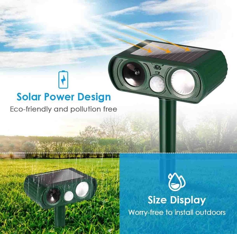 Solar Power Predator Deterrent LED Light, Scares & Deters Nocturnal Animals Away gallery