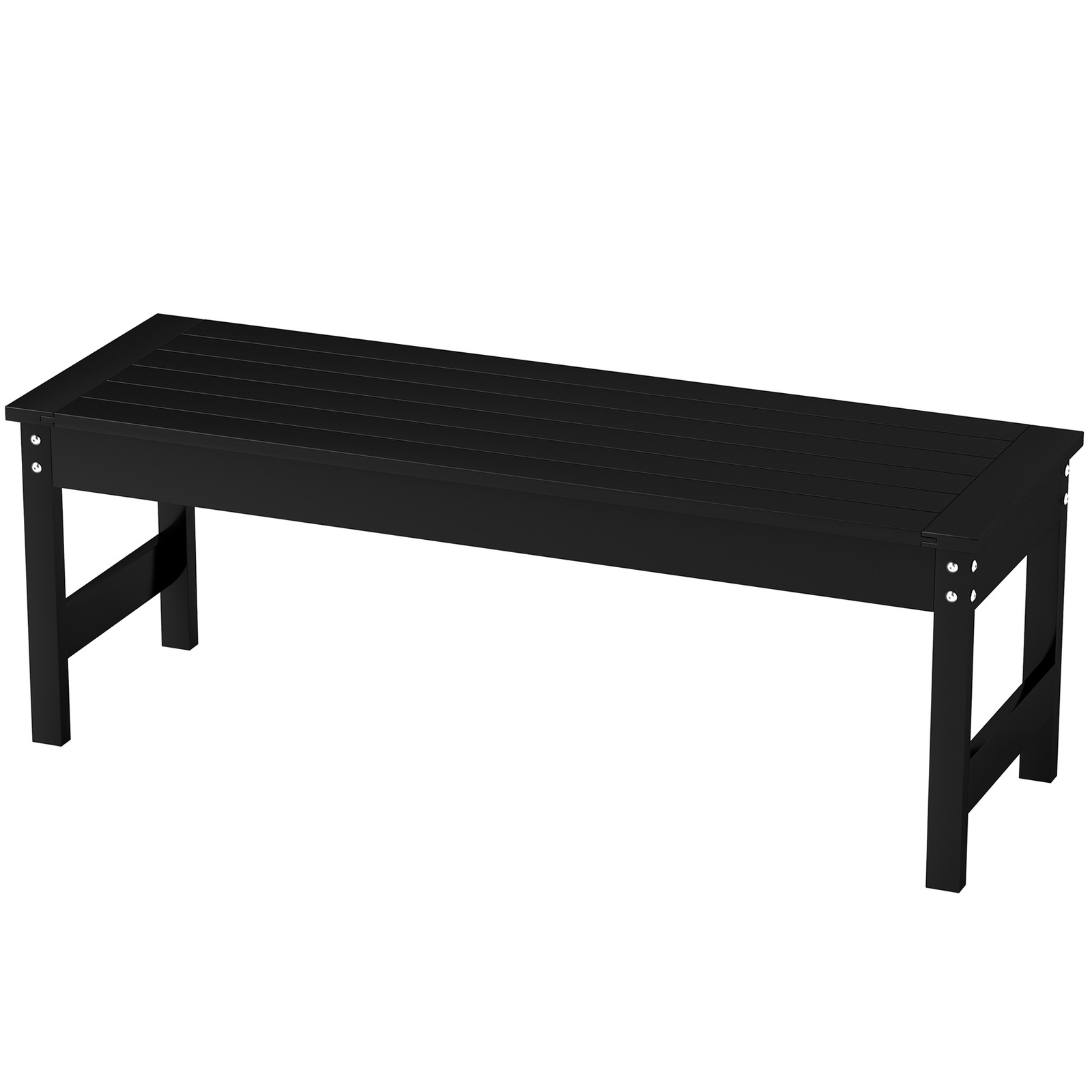 Outsunny 47" HDPE Outdoor Bench Backless Slatted Garden Bench Seat Black gallery