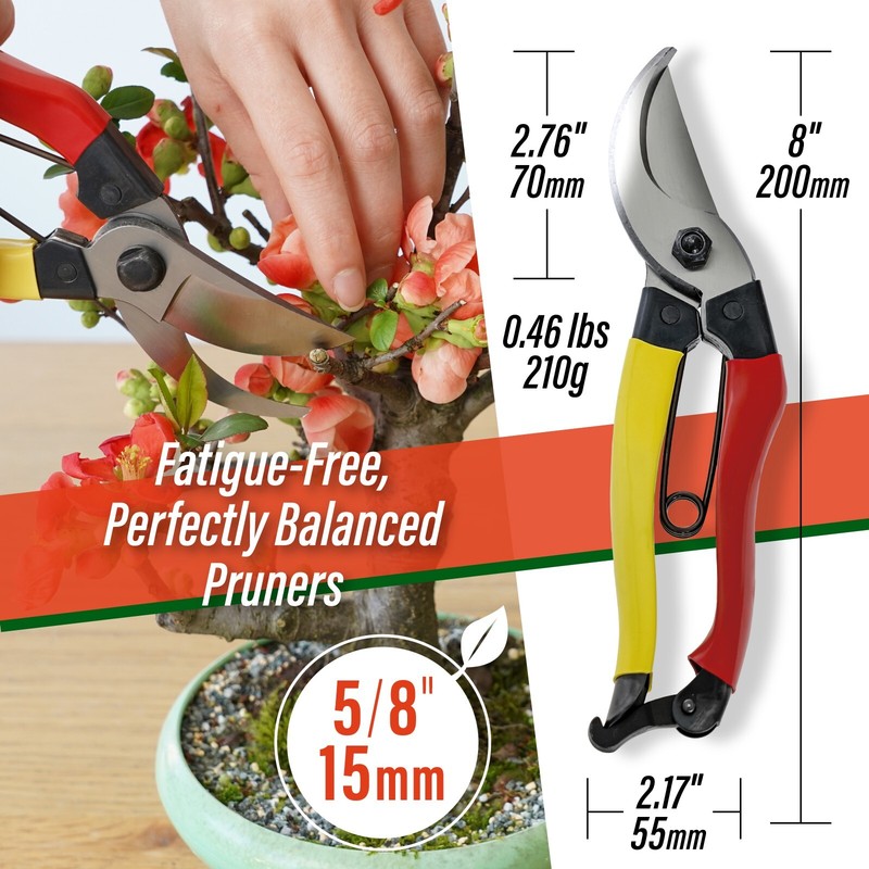 SUIZAN Japanese Pruning Shears 8” Professional Bypass Garden Shears Scissors gallery