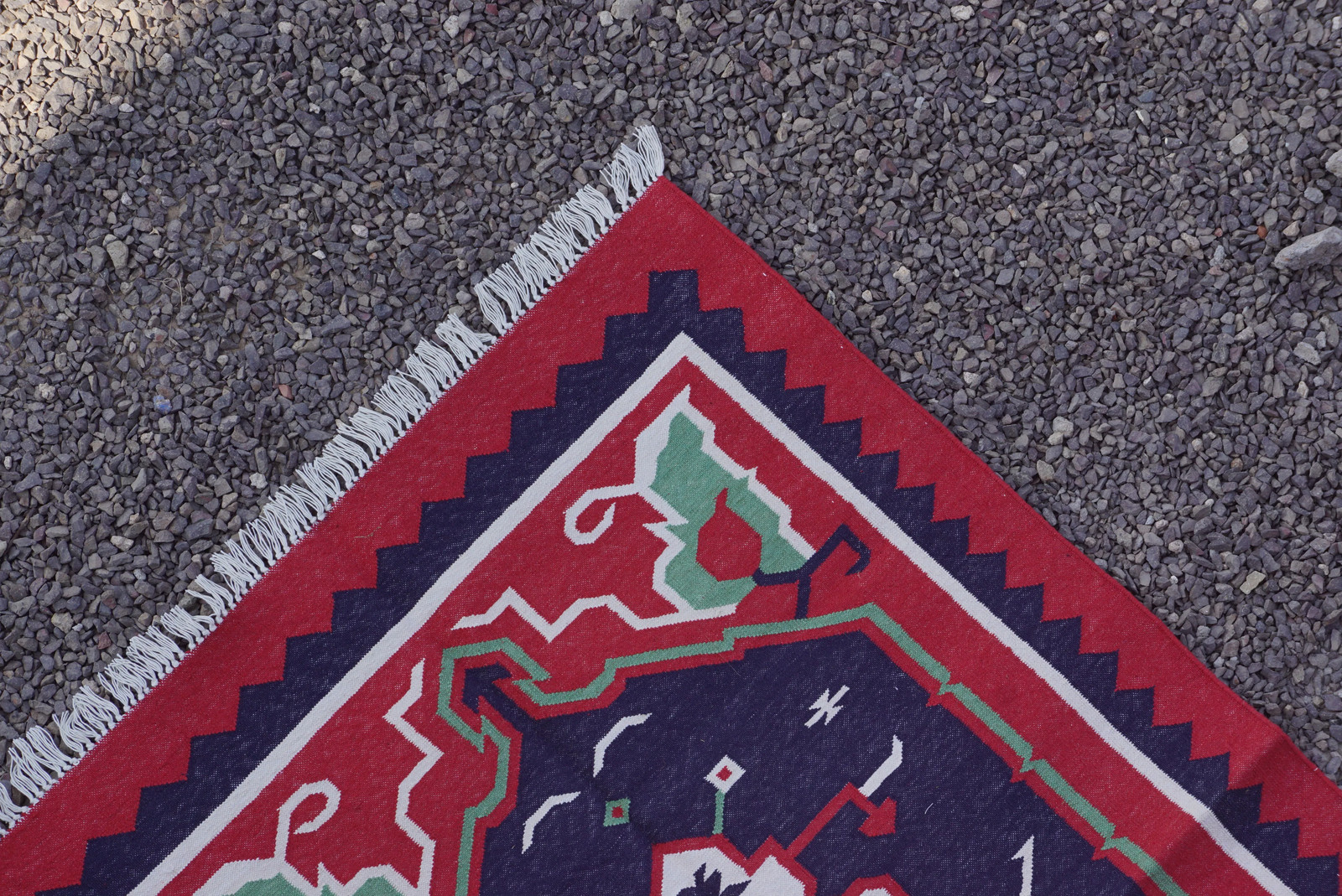Rugmoda Cotton Red & Blue Geometric Medallion 3x5 ft Living Room Area Rug gallery