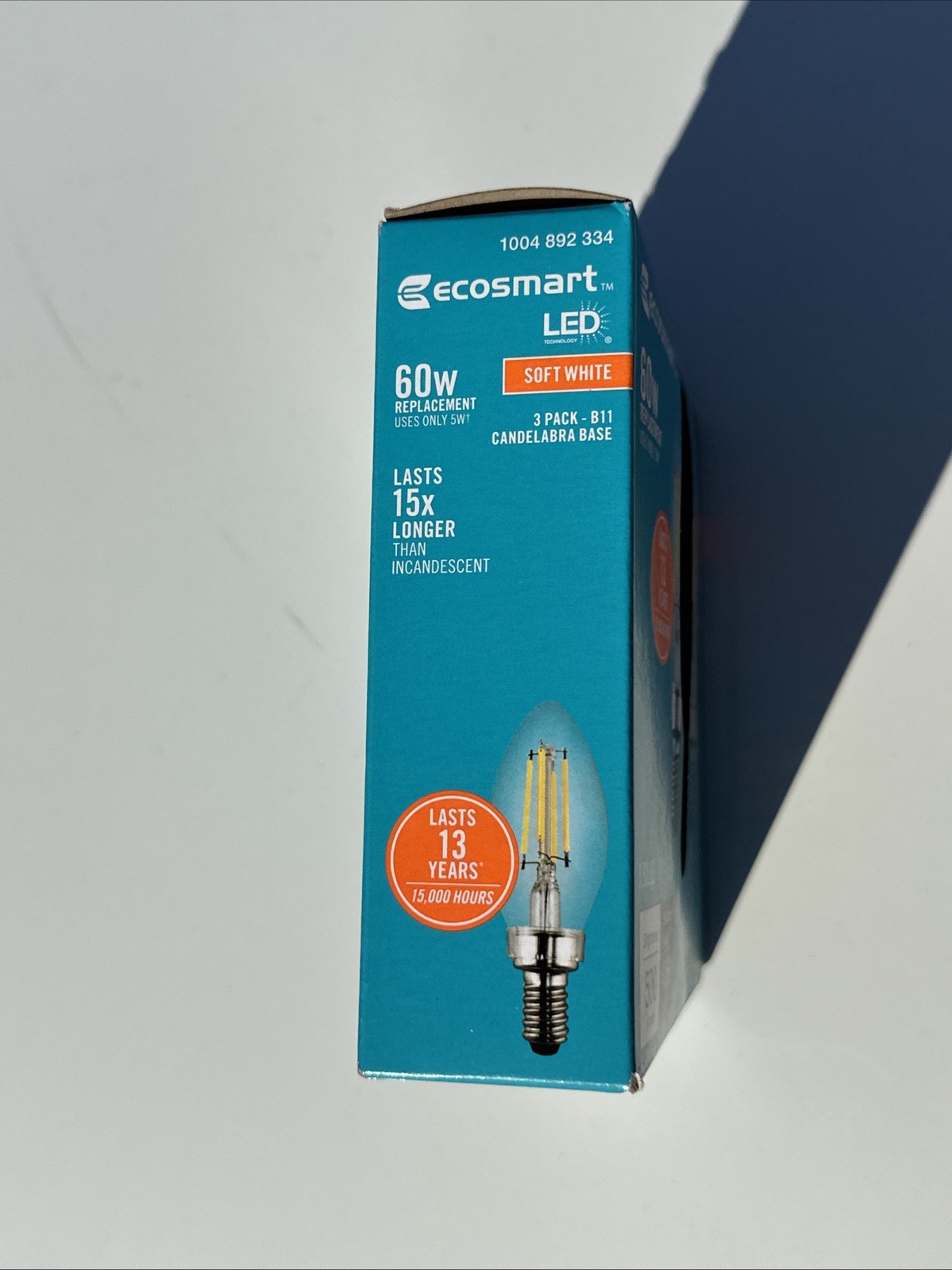 Ecosmart 60W B11 LED Soft White Dimmable Candelabra Base 3 Pack - Brand New gallery