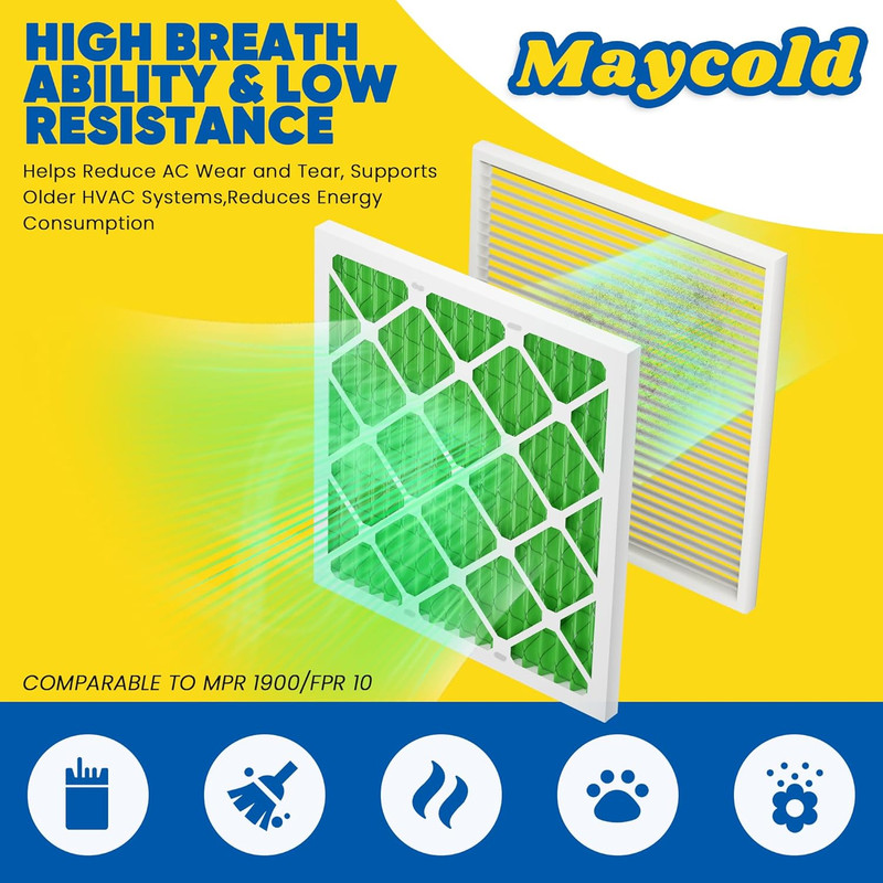 MERV 13 10X10X1 Air Filter (4-Pack), High-Efficiency Pleated AC & Furnace Filter gallery
