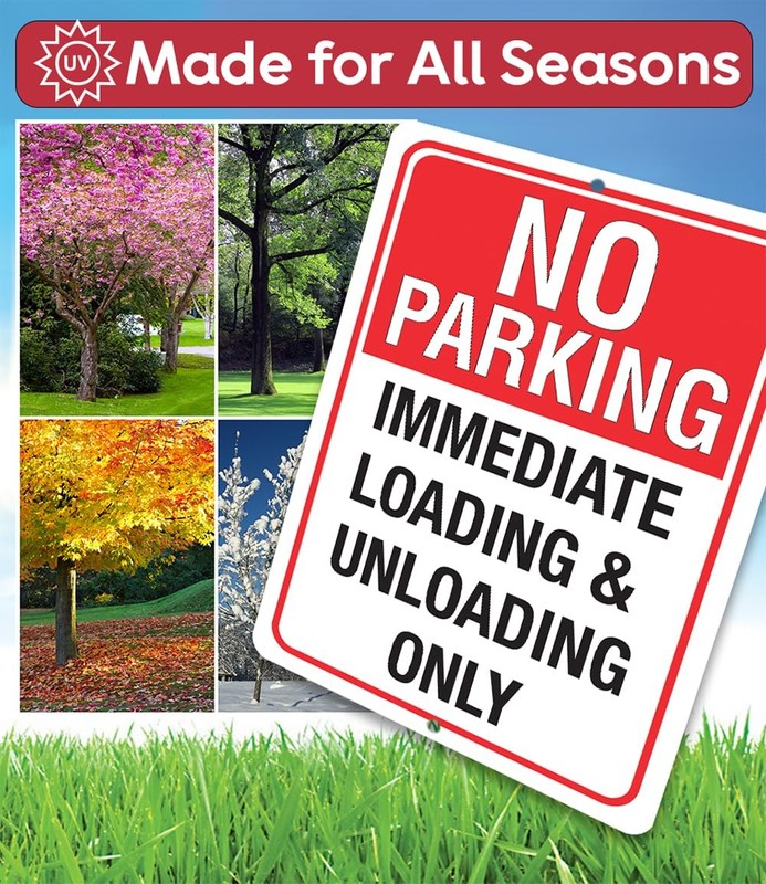 No Parking Loading & Unloading Metal Sign Business Drop Off Zone Wall Decor gallery