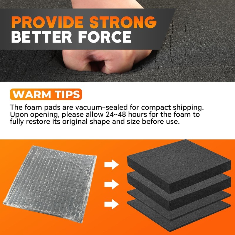 4 Pack Polyurethane Foam Sheet 12 x 12 x 2 Inch + 12 x 12 x 0.4 Inch | 2 Size... gallery