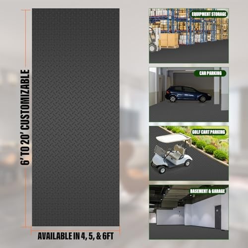 4x6 FT Premium Garage Floor Mat - Solid 2.8mm Thick - 72"L x 48"W x 0.1"Th gallery