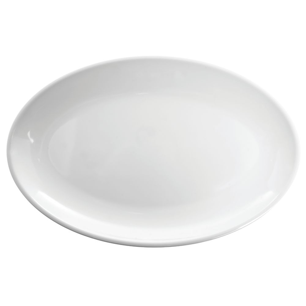 HUBERT® Large Oval White Melamine Platter - 23 9/10" L x 8 9/10" W x 1 4/8" H gallery