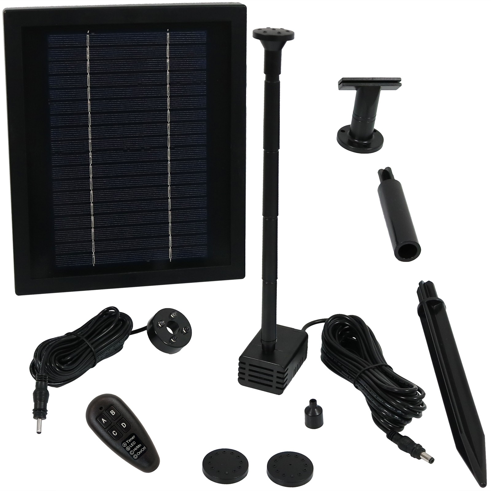 65 GPH Solar Pump and Panel Kit with Battery Pack - 47 in Lift by Sunnydaze gallery