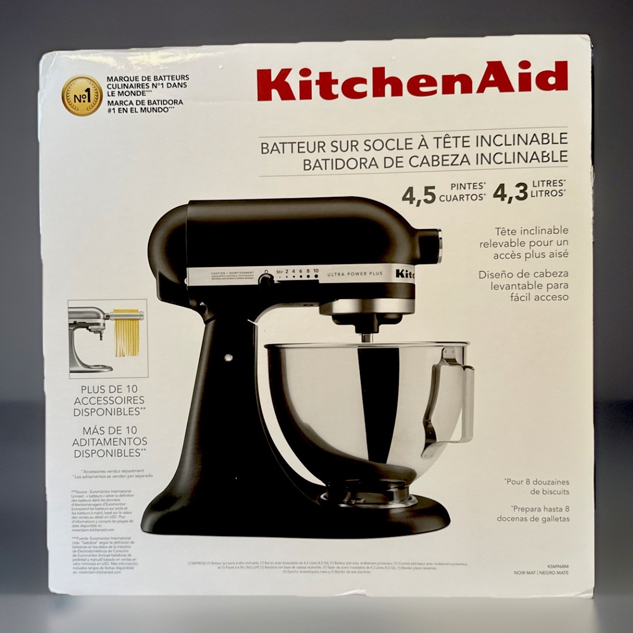 KitchenAid Ultra Power Plus 4.5qt Tilt-Head Stand Mixer - Matte Black - KSM96 gallery