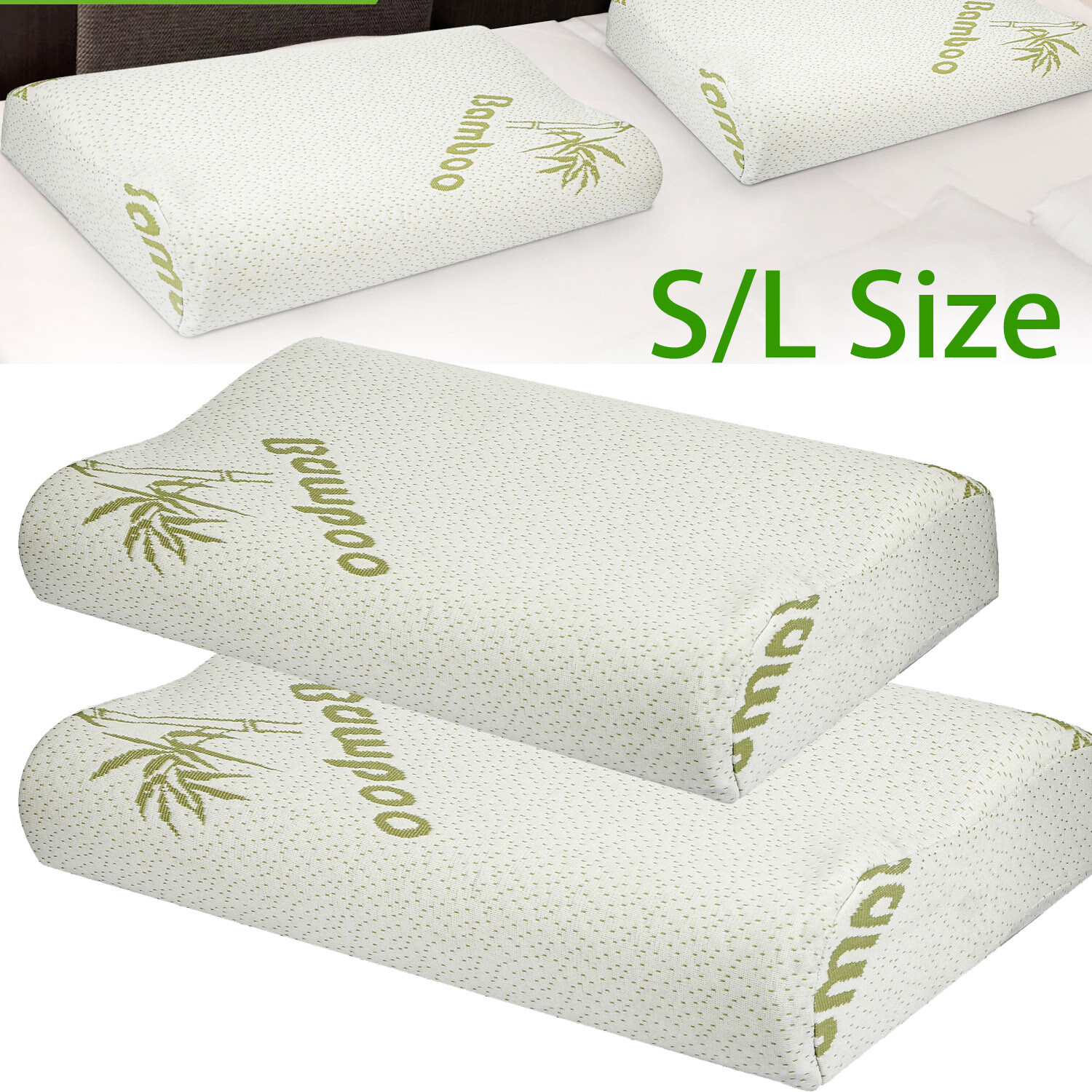 Bamboo Memory Foam Pillow Sleeping Contour Neck Support Orthopedic Soft Pillows gallery